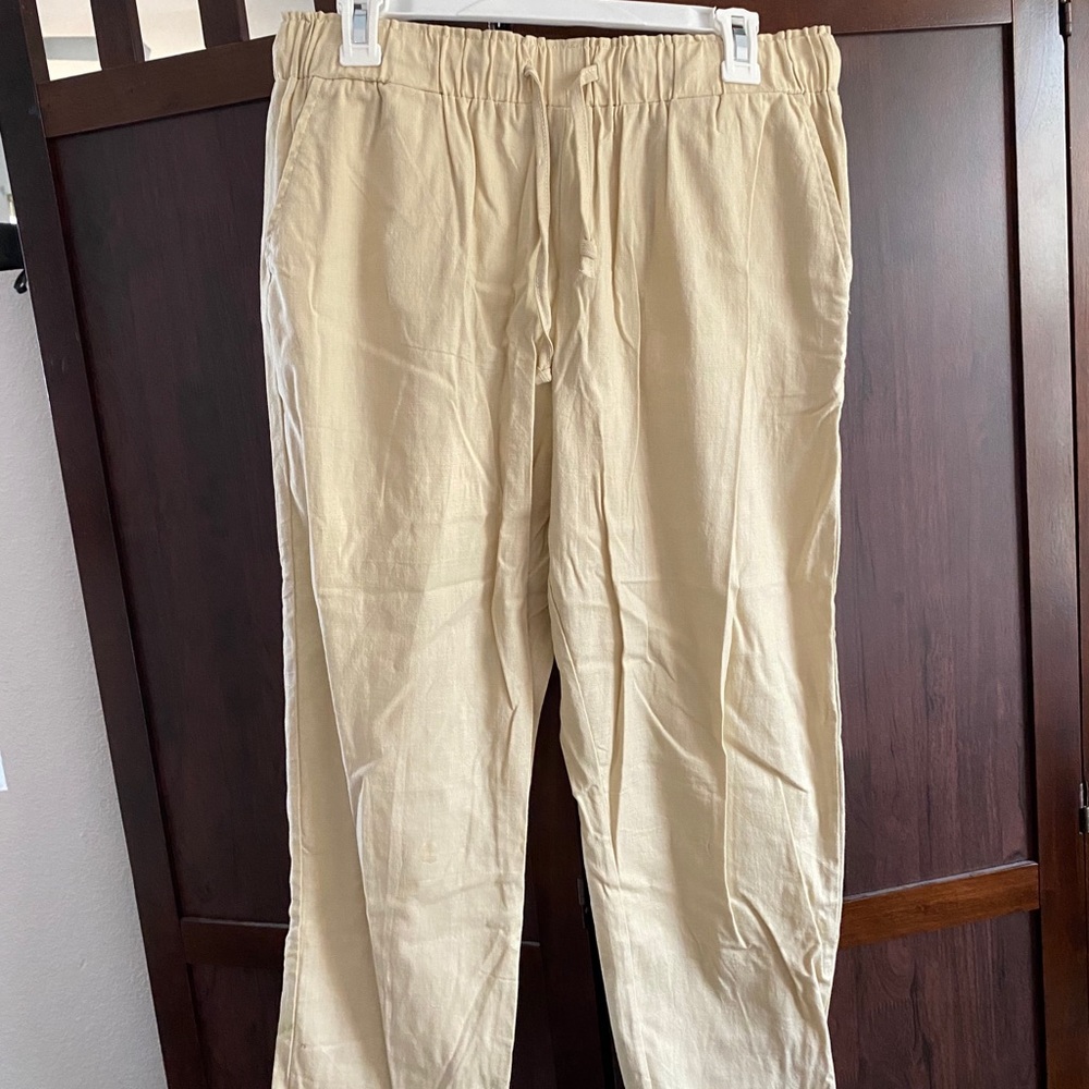 Cream/yellow casual pants